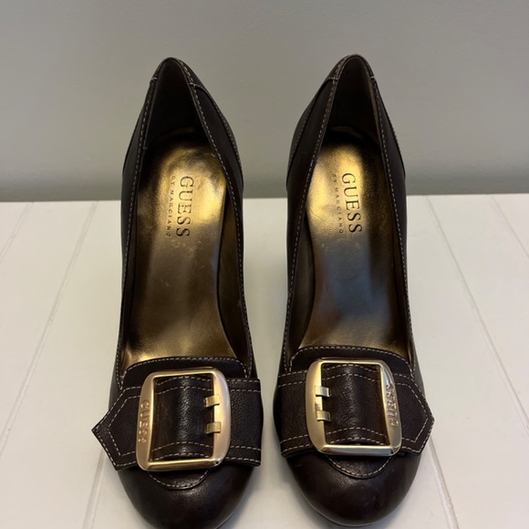 Guess Brown Buckle High Heel Shoes - Picture 2 of 4